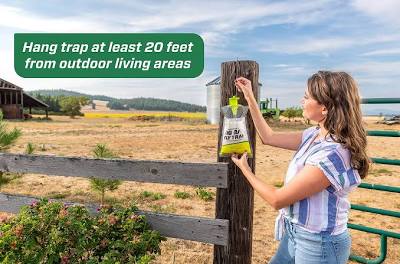 Non-toxic fly control around outdoor living areas